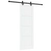 vidaXL Porte coulissante 73,5 x 211 cm Bois d'ing&eacute;nierie Blanc et noir