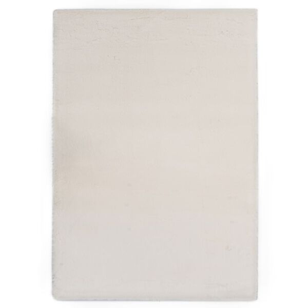 vidaXL Tapis 80x150 cm Fausse fourrure de lapin Cr&egrave;me