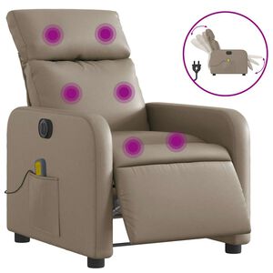 vidaXL Fauteuil de massage inclinable &eacute;lectrique cappuccino similicuir