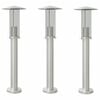 vidaXL Lampadaires d'ext&eacute;rieur 3 pcs argent&eacute; 60 cm acier inoxydable