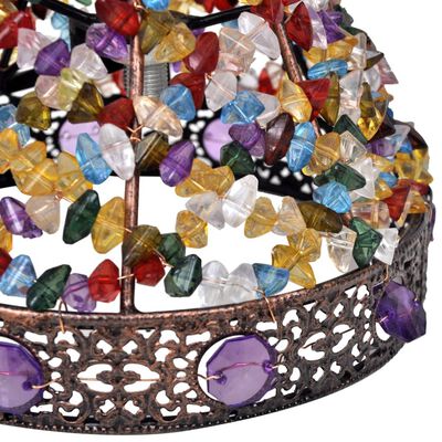 Lampe de chevet avec perles en crystal multicouleur