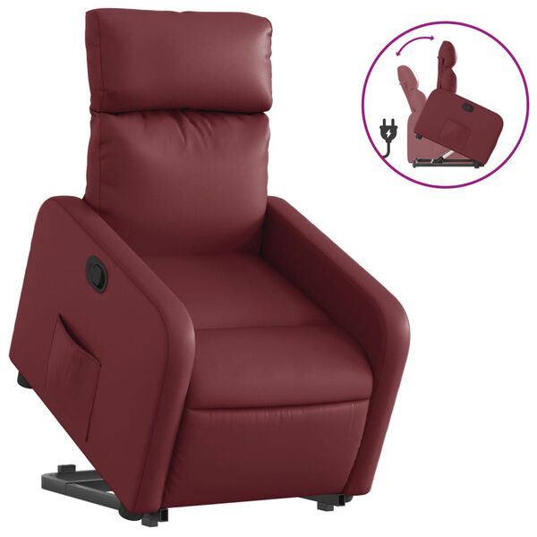 vidaXL Fauteuil inclinable Rouge bordeaux Similicuir