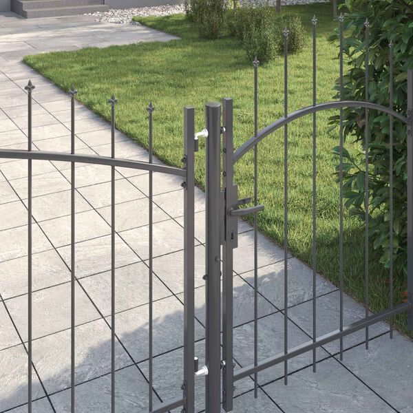 vidaXL Porte de Jardin avec verrouillage Gris 125 x 500 cm Acier