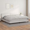 vidaXL Sommier &agrave; lattes de lit avec matelas Blanc 200x200cm Similicuir