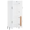vidaXL Buffet haut Blanc 69,5x34x180 cm Bois d'ing&eacute;nierie