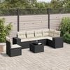 vidaXL Salon de jardin 7 pcs avec coussins noir r&eacute;sine tress&eacute;e