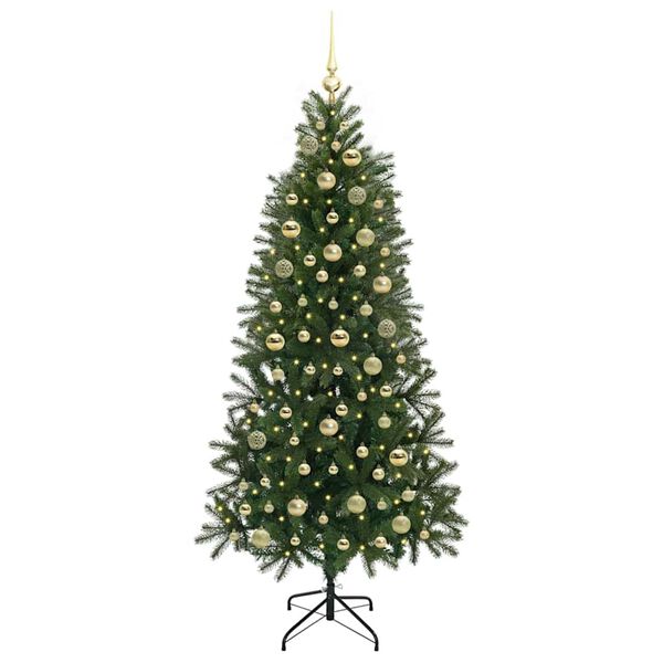 vidaXL Sapin de No&euml;l artificiel avec 300 LED Vert 180 cm PE et PVC