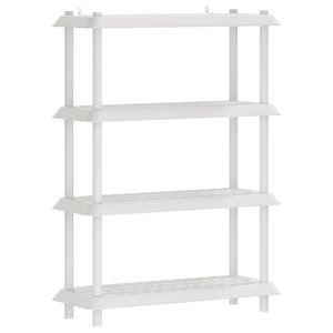 vidaXL Unit&eacute; de rangement 4 niveaux 100 x 40 x 136,5 cm PP Blanc