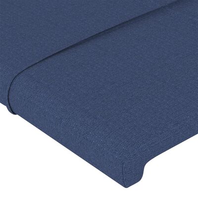 vidaXL Tête de lit avec oreilles Bleu 203x16x118/128 cm Tissu