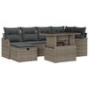 vidaXL Ensemble de canap&eacute; de jardin 7 pc Gris polyrotin