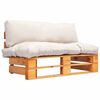 vidaXL Canap&eacute; de jardin palette avec coussins sable Pin&egrave;de