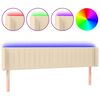vidaXL T&ecirc;te de lit &agrave; LED Cr&egrave;me 203x16x78/88 cm Tissu