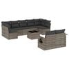 vidaXL Salon de jardin avec coussins 10 pcs gris r&eacute;sine tress&eacute;e