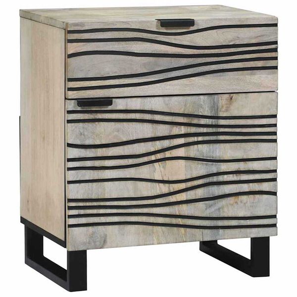 vidaXL Cabinet de chevet avec tiroir Blanc et Noir 50 x 33 x 60 cm