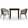 vidaXL Ensemble &agrave; manger de jardin 3 pcs Marron