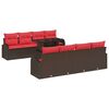 vidaXL Ensemble de canap&eacute; de jardin 9 pcs Marron Poly Rattan