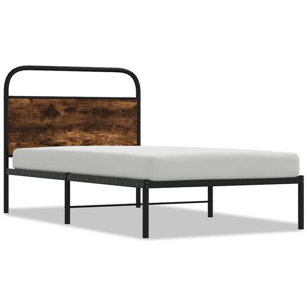 vidaXL Cadre de lit sans matelas 100x200 cm ch&ecirc;ne fum&eacute; bois ing&eacute;nierie