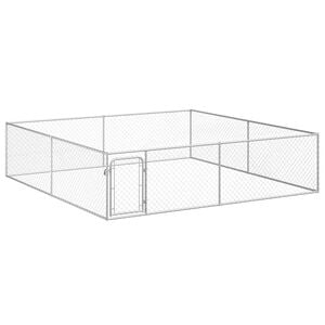vidaXL Chenil ext&eacute;rieur pour chiens Acier galvanis&eacute; 4x4x1 m