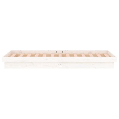 vidaXL Cadre de lit à LED blanc 75x190 cm petit simple bois massif