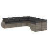 vidaXL Salon de jardin avec coussins 10 pcs gris r&eacute;sine tress&eacute;e