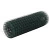 vidaXL Grillage acier avec rev&ecirc;tement en PVC 25x0,5 m vert