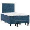 vidaXL Sommier &agrave; lattes de lit et matelas bleu fonc&eacute; 120x190cm velours