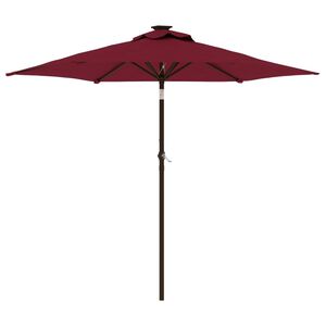 vidaXL Parasol de jardin avec m&acirc;t en acier bordeaux 225x225x212 cm