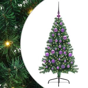 vidaXL Sapin de No&euml;l artificiel pr&eacute;-&eacute;clair&eacute; Vert 120 cm PVC