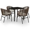 vidaXL Ensemble &agrave; manger de jardin 5 pcs Marron