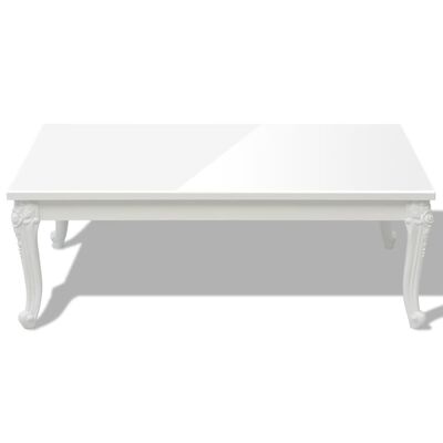 vidaXL Table basse 115x65x42 cm Blanc brillant