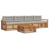 vidaXL Ensemble de canap&eacute;s d'ext&eacute;rieur 5 pc Gris Naturel et Clair