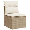 vidaXL Salon de jardin avec coussins 6 pcs beige r&eacute;sine tress&eacute;e