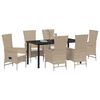 vidaXL Ensemble de salle &agrave; manger pour jardin 7 pcs Beige polyrotin