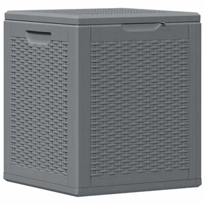 vidaXL Bo&icirc;te de rangement de jardin gris PP rotin 90 L