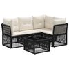vidaXL Ensemble de canap&eacute; de jardin 5 pc Noir polyrotin