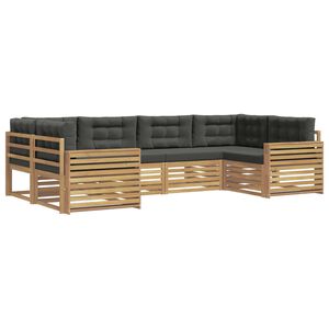 vidaXL Ensemble de canap&eacute;s d'ext&eacute;rieur 6 pc Blanc et anthracite