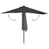 vidaXL Parasol de jardin Noir 294 x 150 x 224 cm tissu