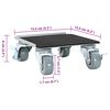 vidaXL Roulettes pour meubles 4 pièces avec élévateur 13,5 x 13,5 x 6 cm Acier 1300 kg