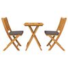 vidaXL Ensemble bistro de jardin 3 pcs Marron Bois d'Acacia Massif