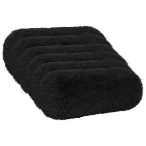 vidaXL Coussin avec oreiller HEERLEN 6 pi&egrave;ces Noir Fleece PV
