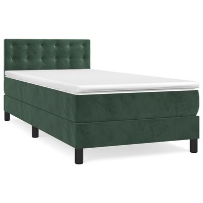 vidaXL Sommier à lattes de lit et matelas Vert foncé 80x200 cm Velours