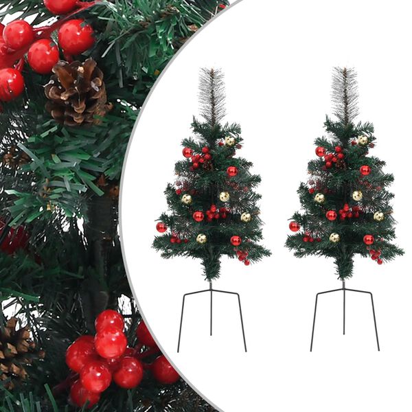 vidaXL Sapins de No&euml;l artificiels d'all&eacute;e 2 pcs 76 cm PVC