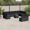 vidaXL Salon de jardin avec coussins 13 pcs noir r&eacute;sine tress&eacute;e