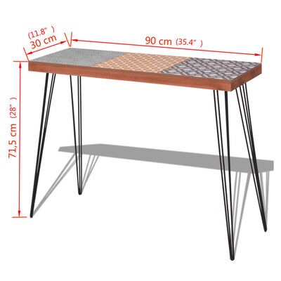 vidaXL Table console 90 x 30 x 71,5 cm Marron