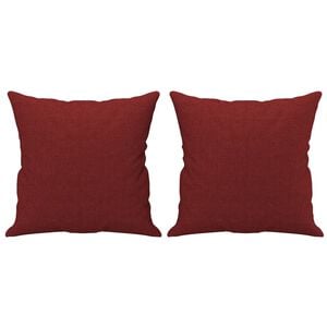 vidaXL Coussins d&eacute;coratifs lot de 2 Rouge bordeaux 40x40 cm Tissu