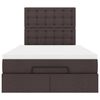 vidaXL Cadre de lit ottoman avec matelas marron fonc&eacute; 120x200 cm tissu