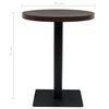 vidaXL Table de bistro MDF et acier Rond 60 x 75 cm Fr&ecirc;ne fonc&eacute;