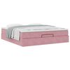 VidaXL Cadre de lit ottoman avec matelas rose 160x200 cm velours