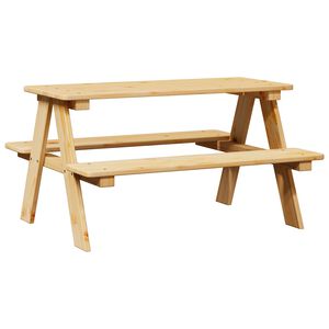 vidaXL Table avec bancs pour enfants IRUN 90x79,5x50 cm bois massif
