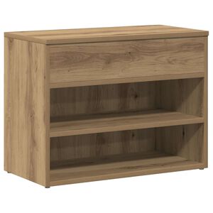 vidaXL Banc &agrave; chaussures ch&ecirc;ne artisanal 60x30x45 cm bois d'ing&eacute;nierie